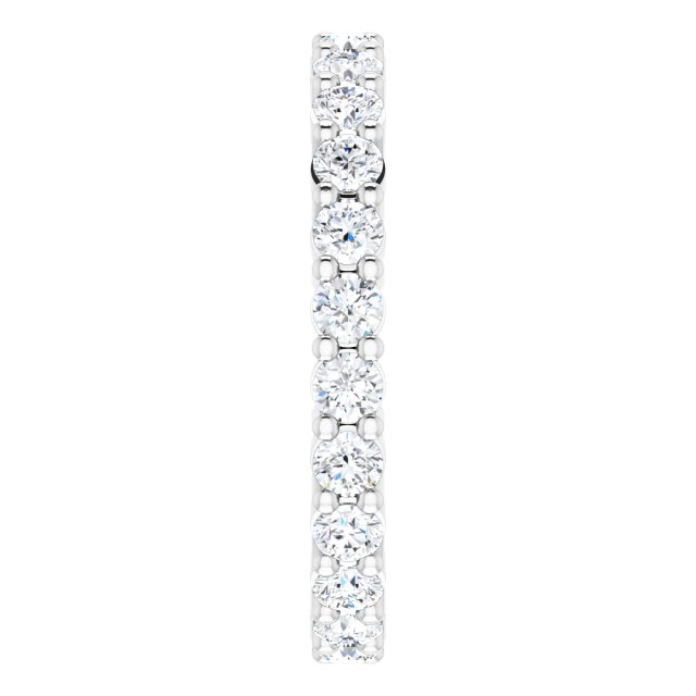 10K Gold Round Natural Diamond Shared-Prong Eternity Band – 2.5 mm Stones - White Gold - view 4