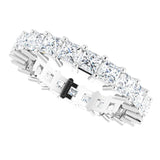 10K Gold Square Lab-Grown Diamond Shared-Prong Eternity Band – 3x3 mm Stones - White Gold - view 5