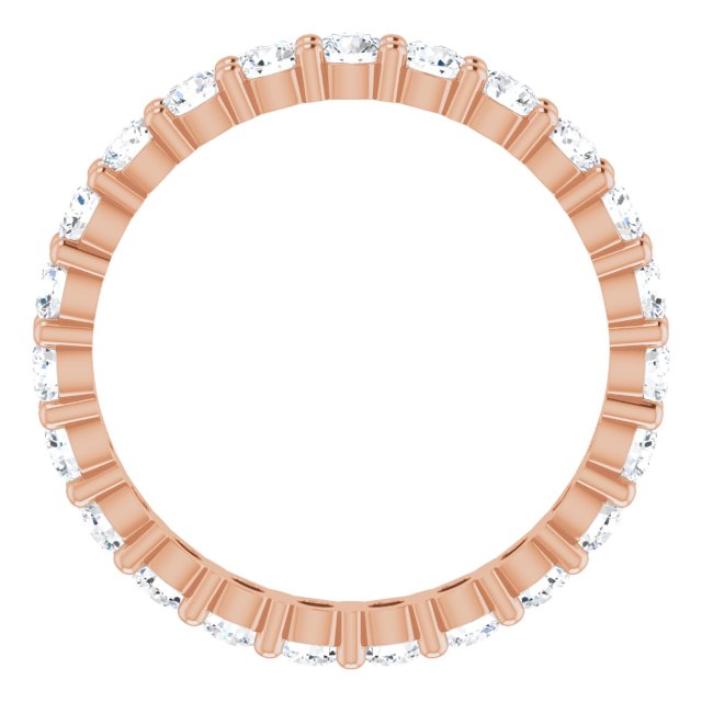 10K Gold Round Lab-Grown Diamond Shared-Prong Eternity Band – 2.5 mm Stones - Rose Gold - view 2