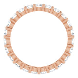 10K Gold Round Natural Diamond Shared-Prong Eternity Band – 2.5 mm Stones - Rose Gold - view 2
