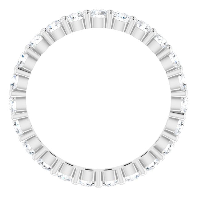 10K Gold Round Lab-Grown Diamond Shared-Prong Eternity Band – 2.5 mm Stones - White Gold - view 2