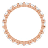 10K Gold Round Natural Diamond Shared-Prong Eternity Band – 2.5 mm Stones - Rose Gold - view 2