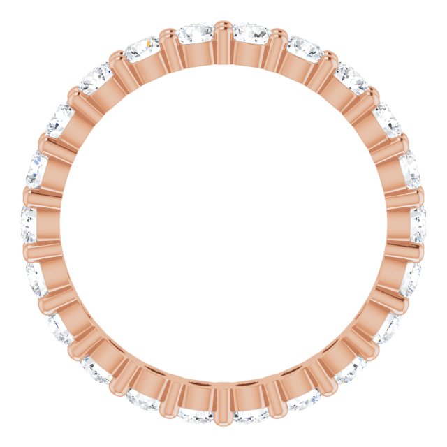 10K Gold Round Lab-Grown Diamond Shared-Prong Eternity Band – 2.5 mm Stones - Rose Gold - view 2