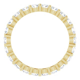 14K Gold Round Natural Diamond Shared-Prong Eternity Band – 2.5 mm Stones - Yellow Gold - view 2