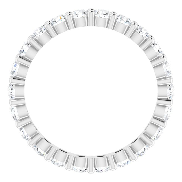 10K Gold Round Lab-Grown Diamond Shared-Prong Eternity Band – 2.5 mm Stones - White Gold - view 2