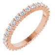 10K Gold Round Lab-Grown Diamond Shared-Prong Eternity Band – 1.7 mm Stones - Rose Gold