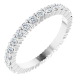 10K Gold Round Lab-Grown Diamond Shared-Prong Eternity Band – 1.7 mm Stones - White Gold