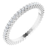 10K Gold Square Lab-Grown Diamond Shared-Prong Eternity Band – 1.25x1.25 mm Stones - White Gold