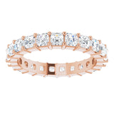 14K Gold Asscher Lab-Grown Diamond Shared-Prong Eternity Band – 2.6x2.6 mm Stones - Rose Gold - view 3
