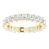 14K Gold Asscher Lab-Grown Diamond Shared-Prong Eternity Band – 2.6x2.6 mm Stones - Yellow Gold - view 3