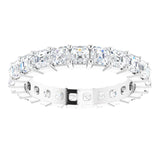 Platinum Asscher Lab-Grown Diamond Shared-Prong Eternity Band – 2.6x2.6 mm Stones - view 3