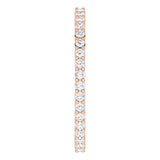 10K Gold Round Lab-Grown Diamond Shared-Prong Eternity Band – 1.5 mm Stones - Rose Gold - view 4
