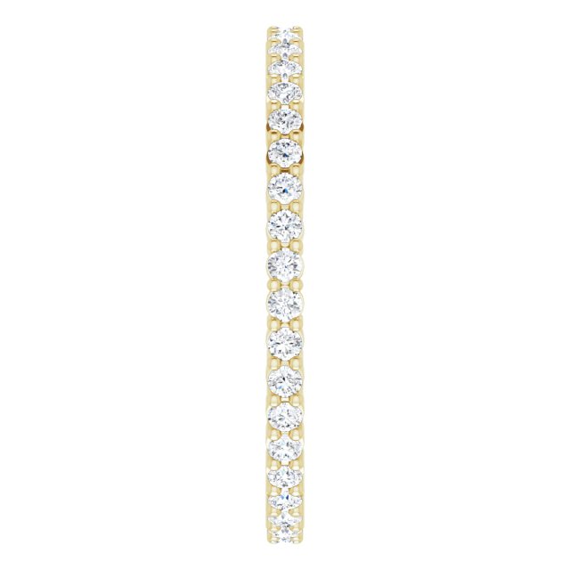 10K Gold Round Lab-Grown Diamond Shared-Prong Eternity Band – 1.5 mm Stones - Yellow Gold - view 4