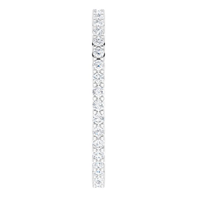 10K Gold Round Lab-Grown Diamond Shared-Prong Eternity Band – 1.5 mm Stones - White Gold - view 4