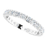 10K Gold Round Natural Diamond Shared-Prong Eternity Band – 2.5 mm Stones - White Gold - view 5