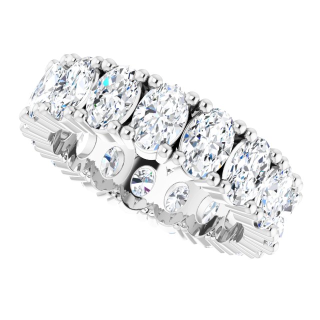 10K Gold Oval Lab-Grown Diamond Shared-Prong Eternity Band – 6x4 mm Stones - White Gold - view 5