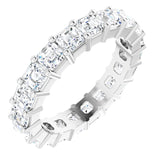 14K Gold Asscher Lab-Grown Diamond Shared-Prong Eternity Band – 3x3 mm Stones - White Gold