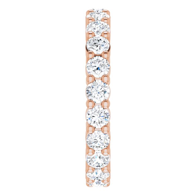 10K Gold Round Lab-Grown Diamond Shared-Prong Eternity Band – 2.5 mm Stones - Rose Gold - view 4
