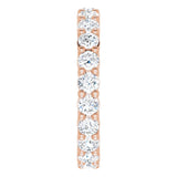 10K Gold Round Natural Diamond Shared-Prong Eternity Band – 2.5 mm Stones - Rose Gold - view 4