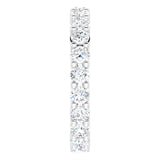 10K Gold Round Natural Diamond Shared-Prong Eternity Band – 2.5 mm Stones - White Gold - view 4