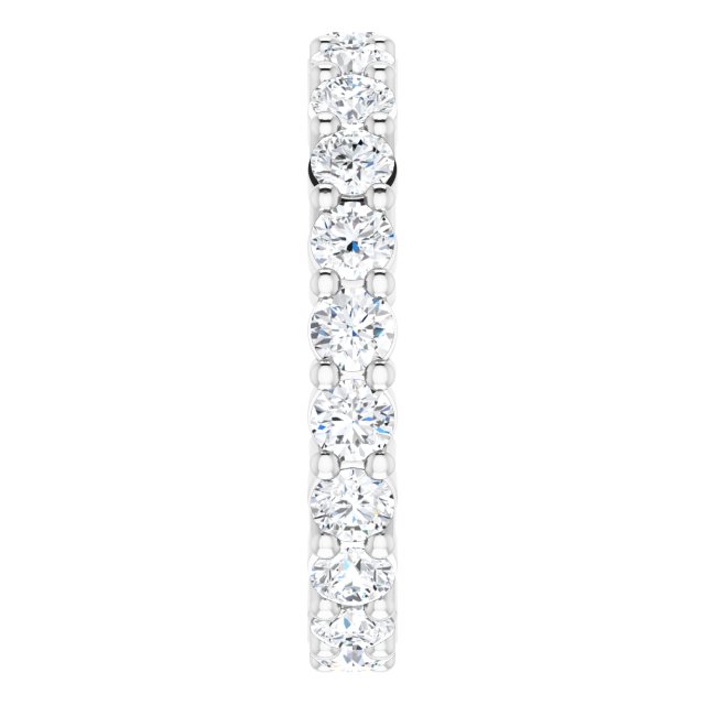 10K Gold Round Natural Diamond Shared-Prong Eternity Band – 2.5 mm Stones - White Gold - view 4