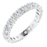 10K Gold Round Lab-Grown Diamond Shared-Prong Eternity Band – 2.5 mm Stones - White Gold