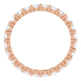 10K Gold Round Lab-Grown Diamond Shared-Prong Eternity Band – 2.5 mm Stones - Rose Gold - view 2