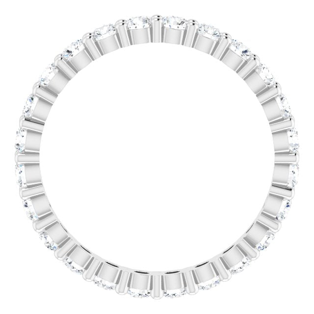 10K Gold Round Natural Diamond Shared-Prong Eternity Band – 2.5 mm Stones - White Gold - view 2