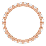 10K Gold Round Natural Diamond Shared-Prong Eternity Band – 2.5 mm Stones - Rose Gold - view 2