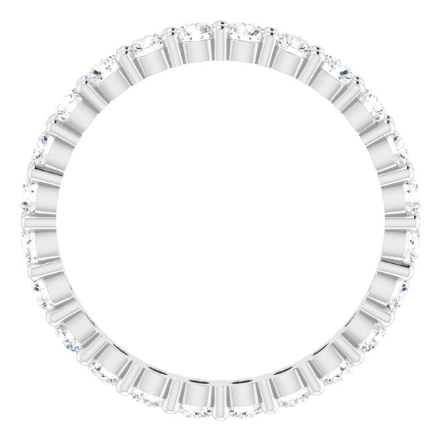 10K Gold Round Natural Diamond Shared-Prong Eternity Band – 2.5 mm Stones - White Gold - view 2