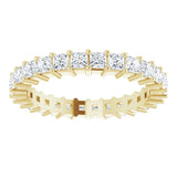 14K Gold Square Lab-Grown Diamond Shared-Prong Eternity Band – 2.25x2.25 mm Stones - Yellow Gold - view 3