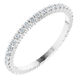 14K Gold Round Lab-Grown Diamond Shared-Prong Eternity Band – 1.5 mm Stones - White Gold
