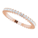 10K Gold Square Natural Diamond Shared-Prong Eternity Band – 1.5x1.5 mm Stones - Rose Gold - view 5