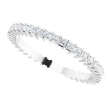 10K Gold Square Natural Diamond Shared-Prong Eternity Band – 1.5x1.5 mm Stones - White Gold - view 5