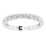 10K Gold Round Natural Diamond Shared-Prong Eternity Band – 2.5 mm Stones - White Gold - view 3