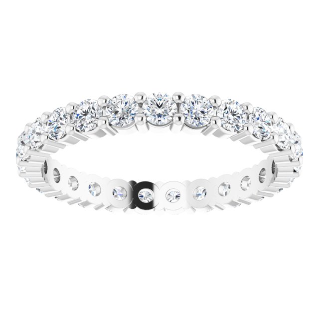 10K Gold Round Lab-Grown Diamond Shared-Prong Eternity Band – 2.5 mm Stones - White Gold - view 3