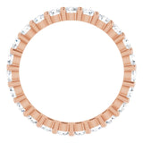 10K Gold Round Natural Diamond Shared-Prong Eternity Band – 2.5 mm Stones - Rose Gold - view 2