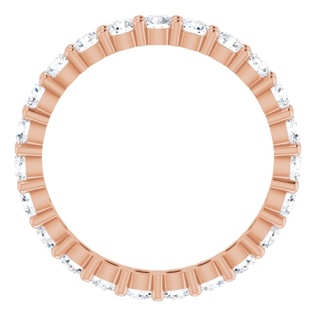 10K Gold Round Natural Diamond Shared-Prong Eternity Band – 2.5 mm Stones - Rose Gold - view 2
