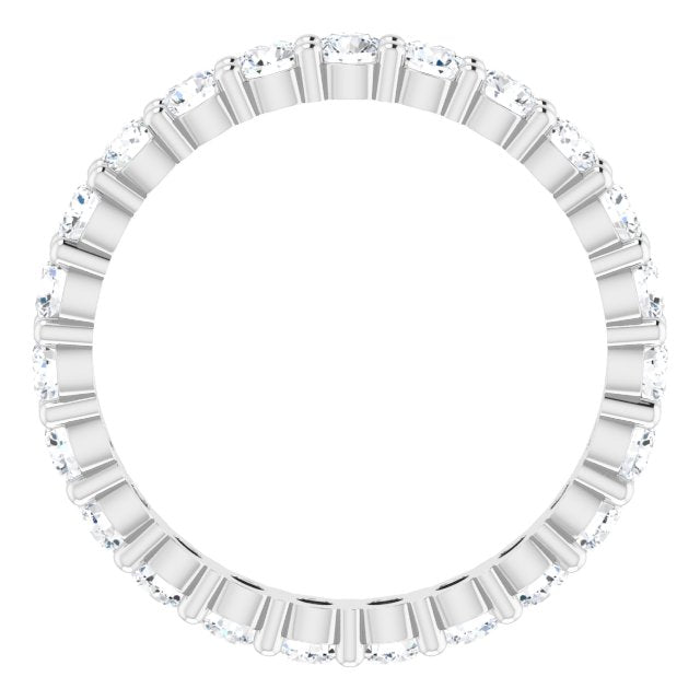 10K Gold Round Lab-Grown Diamond Shared-Prong Eternity Band – 2.5 mm Stones - White Gold - view 2