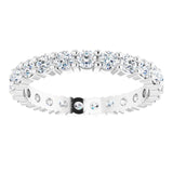 10K Gold Round Lab-Grown Diamond Shared-Prong Eternity Band – 2.5 mm Stones - White Gold - view 3