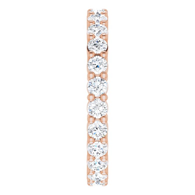 10K Gold Round Lab-Grown Diamond Shared-Prong Eternity Band – 2.5 mm Stones - Rose Gold - view 4