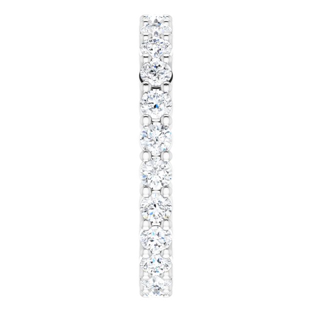 10K Gold Round Natural Diamond Shared-Prong Eternity Band – 2.5 mm Stones - White Gold - view 4