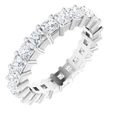 Platinum Square Lab-Grown Diamond Shared-Prong Eternity Band – 2.5x2.5 mm Stones