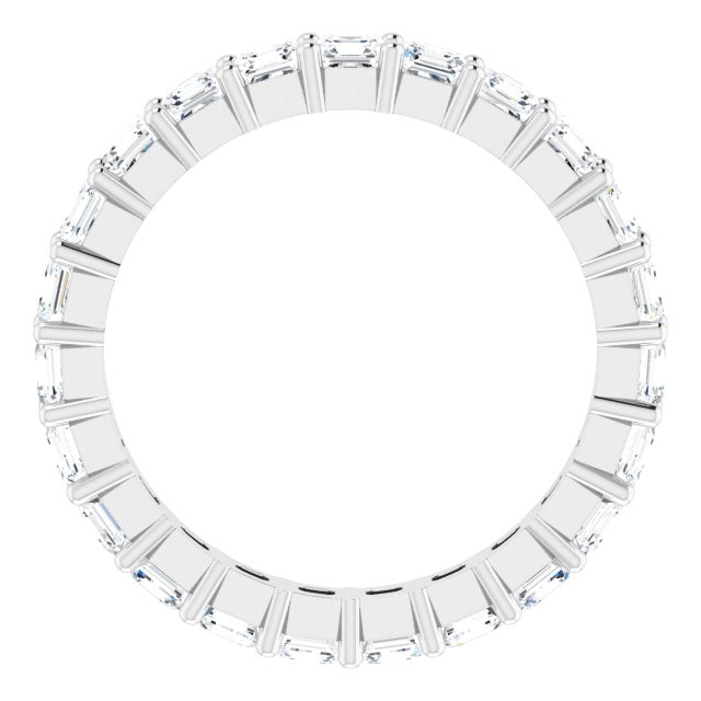 Platinum Asscher Lab-Grown Diamond Shared-Prong Eternity Band – 2.6x2.6 mm Stones - view 2