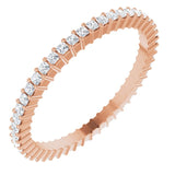 10K Gold Square Natural Diamond Shared-Prong Eternity Band – 1.25x1.25 mm Stones - Rose Gold