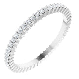 10K Gold Square Lab-Grown Diamond Shared-Prong Eternity Band – 1.25x1.25 mm Stones - White Gold
