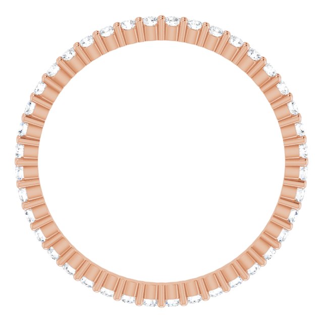 10K Gold Round Lab-Grown Diamond Shared-Prong Eternity Band – 1.5 mm Stones - Rose Gold - view 2