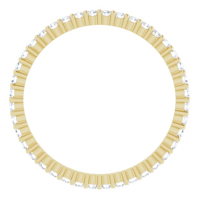 10K Gold Round Lab-Grown Diamond Shared-Prong Eternity Band – 1.5 mm Stones - Yellow Gold - view 2