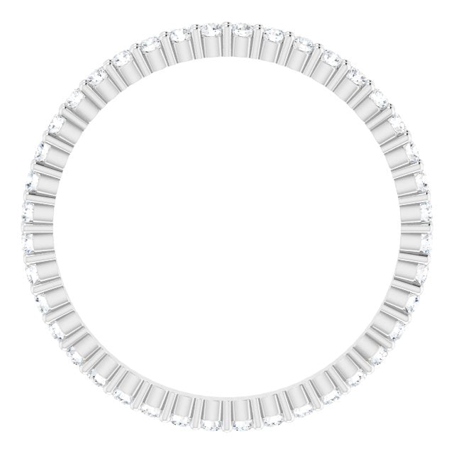 10K Gold Round Lab-Grown Diamond Shared-Prong Eternity Band – 1.5 mm Stones - White Gold - view 2