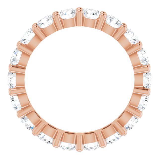10K Gold Round Natural Diamond Shared-Prong Eternity Band – 3.8 mm Stones - Rose Gold - view 2